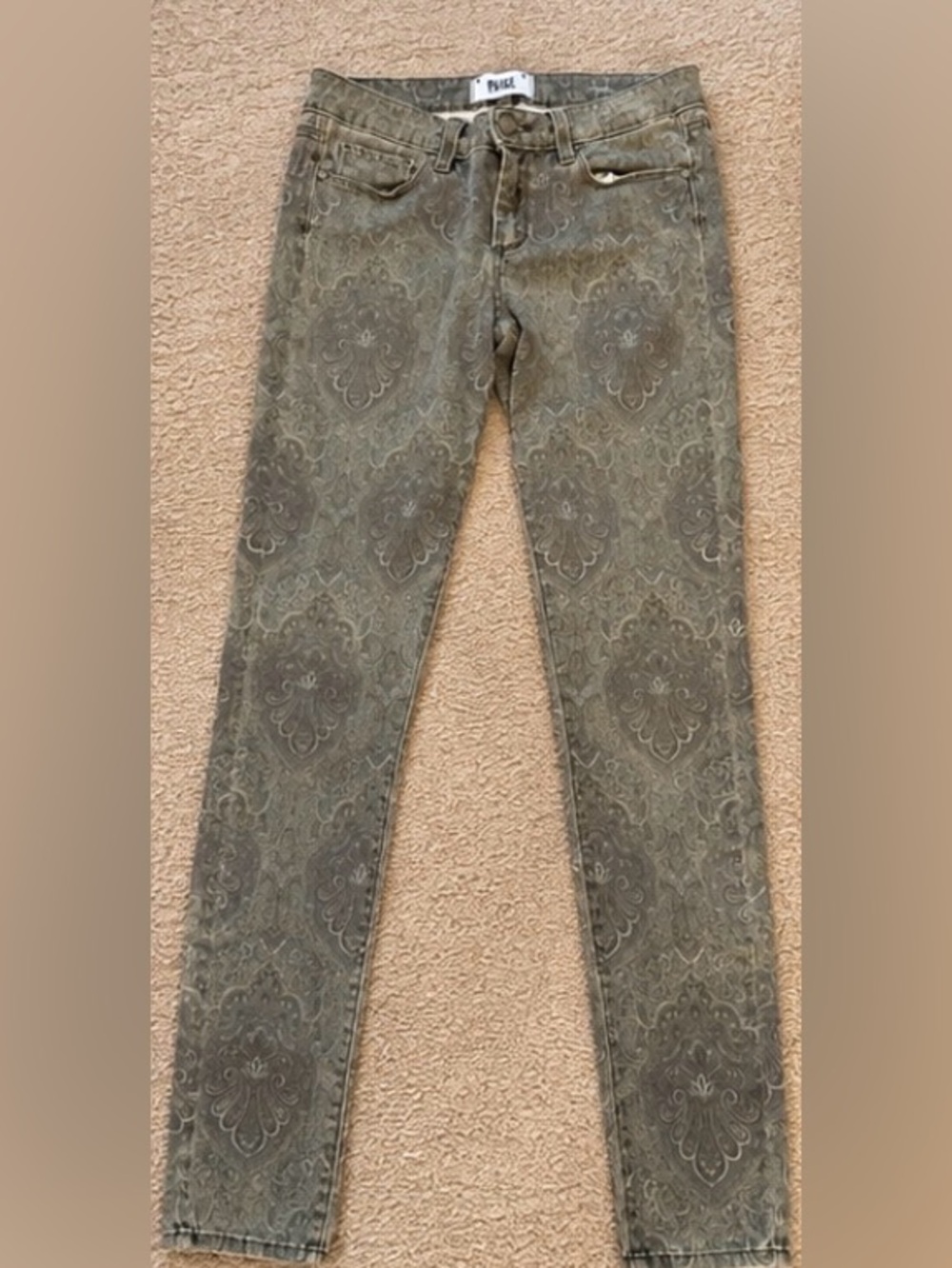 PAIGE Verdugo Ultra Skinny Paisley Print Jeans Size 27